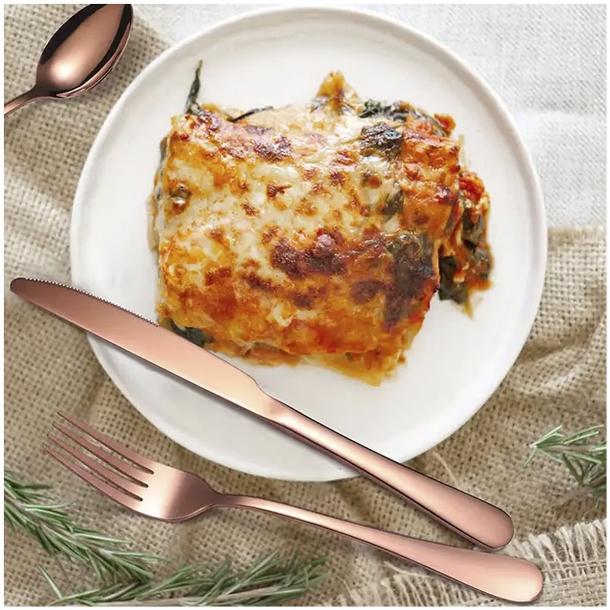 GENERICO - Set de Cubiertos acero inoxidable 304 Bronce 40 Piezas pulido espejo