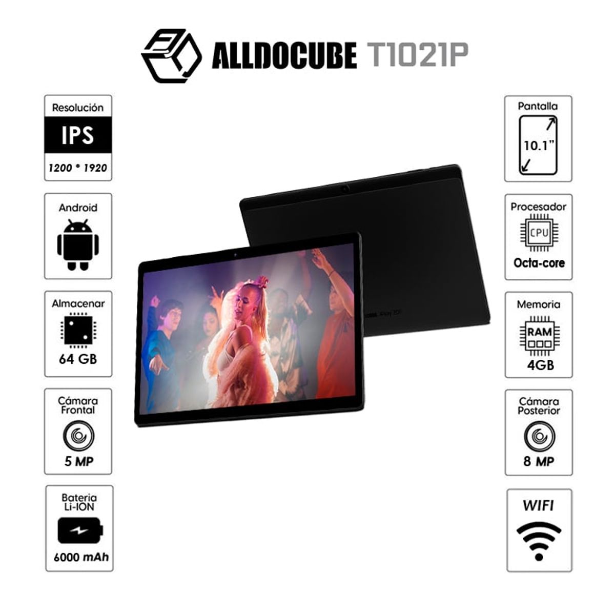 ALLDOCUBE - Tablet Alldocube T1021P 4Gb Ram  64Gb 104 Color Negro Doble Chip