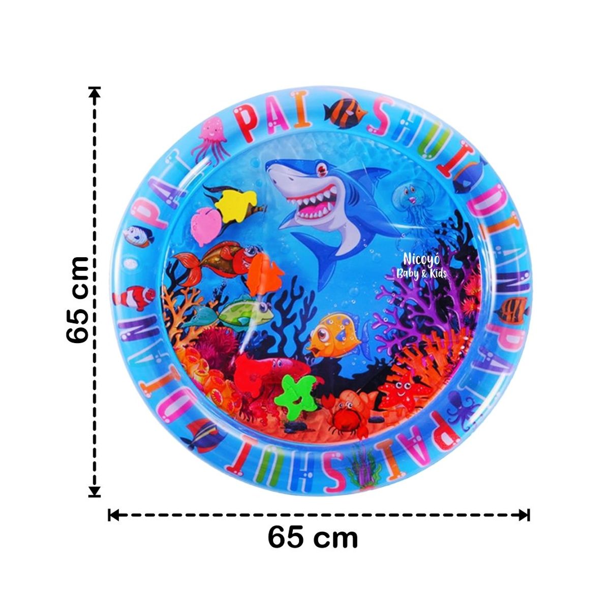 GENERICO - Colchoneta Sensorial Redonda e Inflable Tummy Time - TIBURÓN