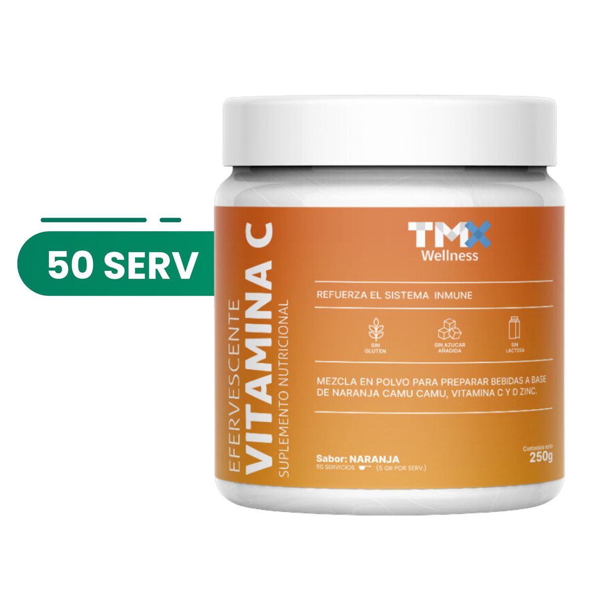 GENERICO - VITAMINA C EFERVESCENTE - TMX - NARANJA - 50 SERVICIOS