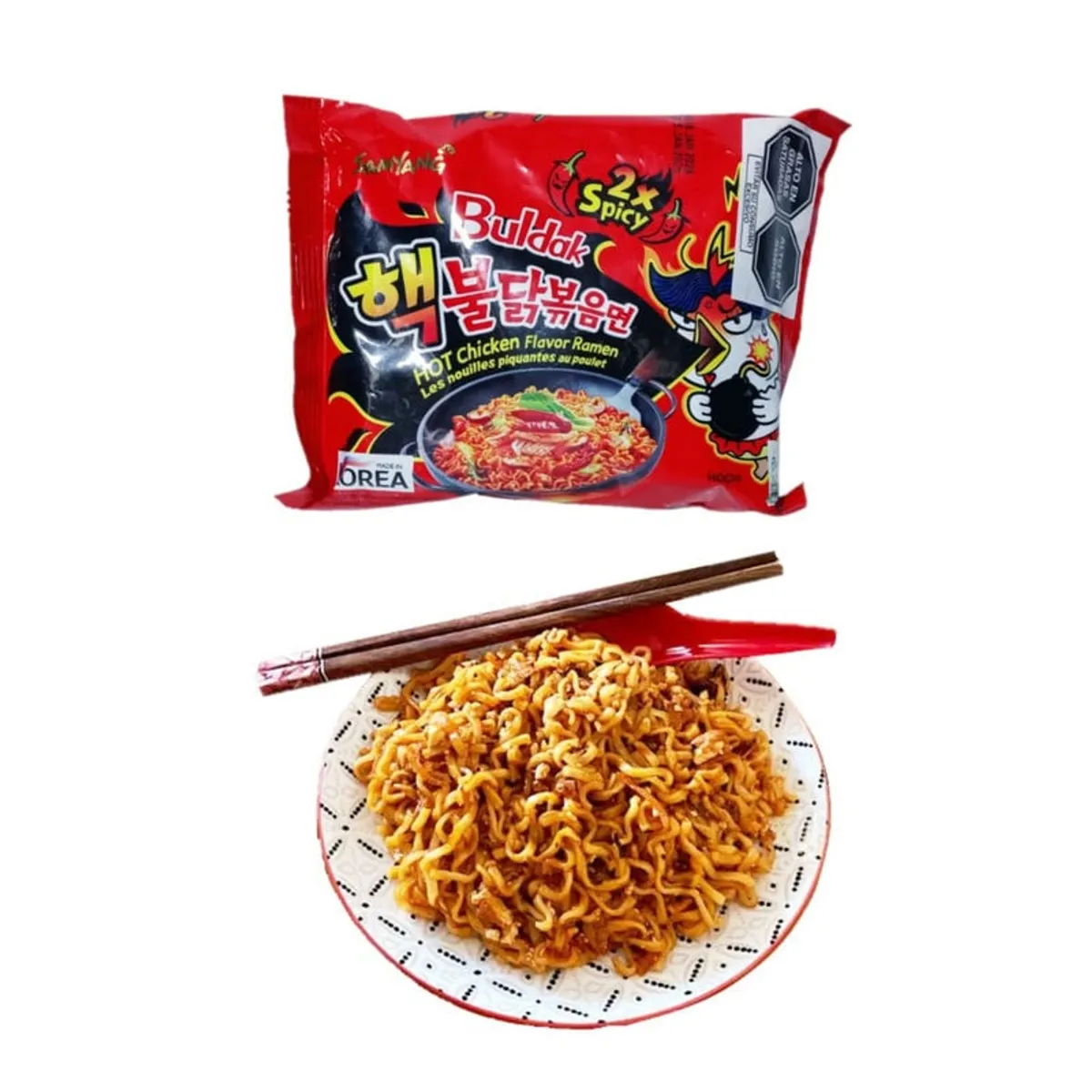 SAMYANG - Fideos Ramen Buldak Sabor Pollo Doble Picante 140gr Spicy x2