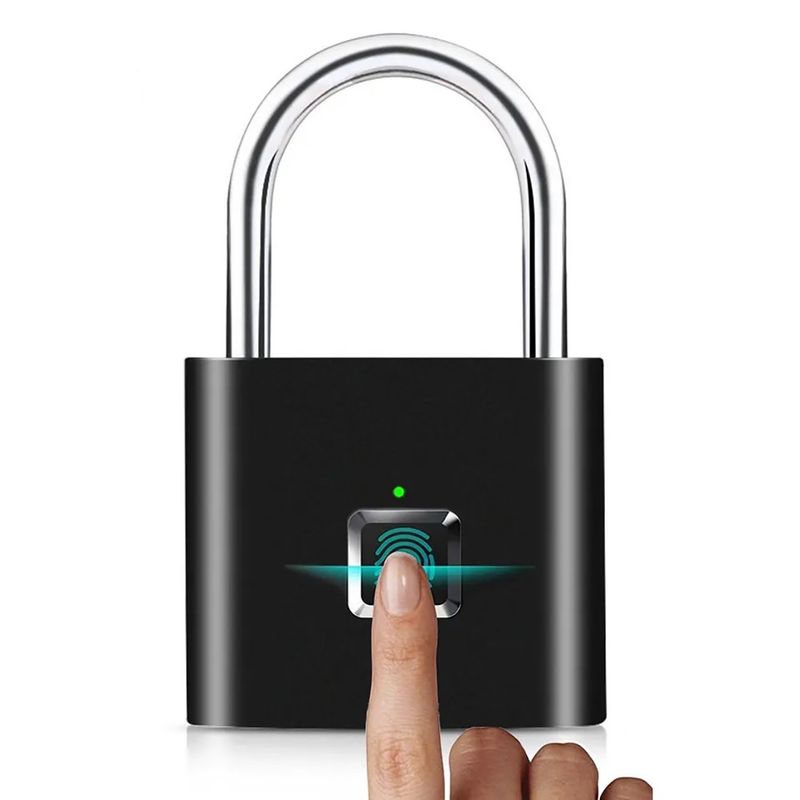 GENERICO - Candado Inteligente se activa con Huellas Digital Recargable -Gris