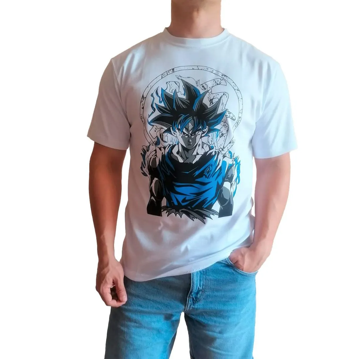 GENERICO - Polo Hombre manga corta diseño DBZ - Blanco