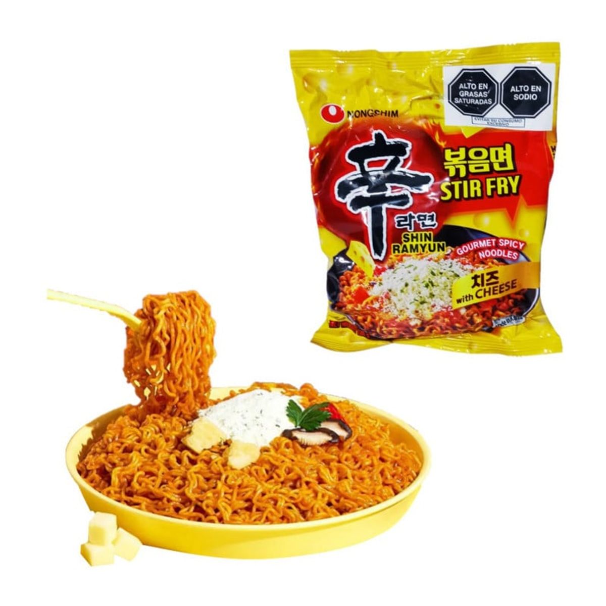 GENERICO - Fideos Ramen Sabor Picante con Queso 136gr Nong Shim
