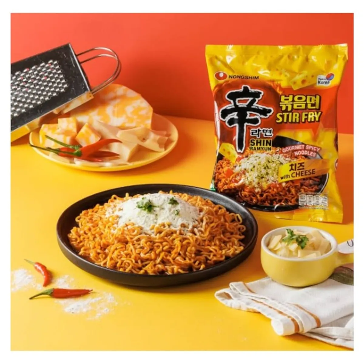 GENERICO - Pack 2u Fideos Ramen Sabor Picante Con Queso 136gr Nong Shim