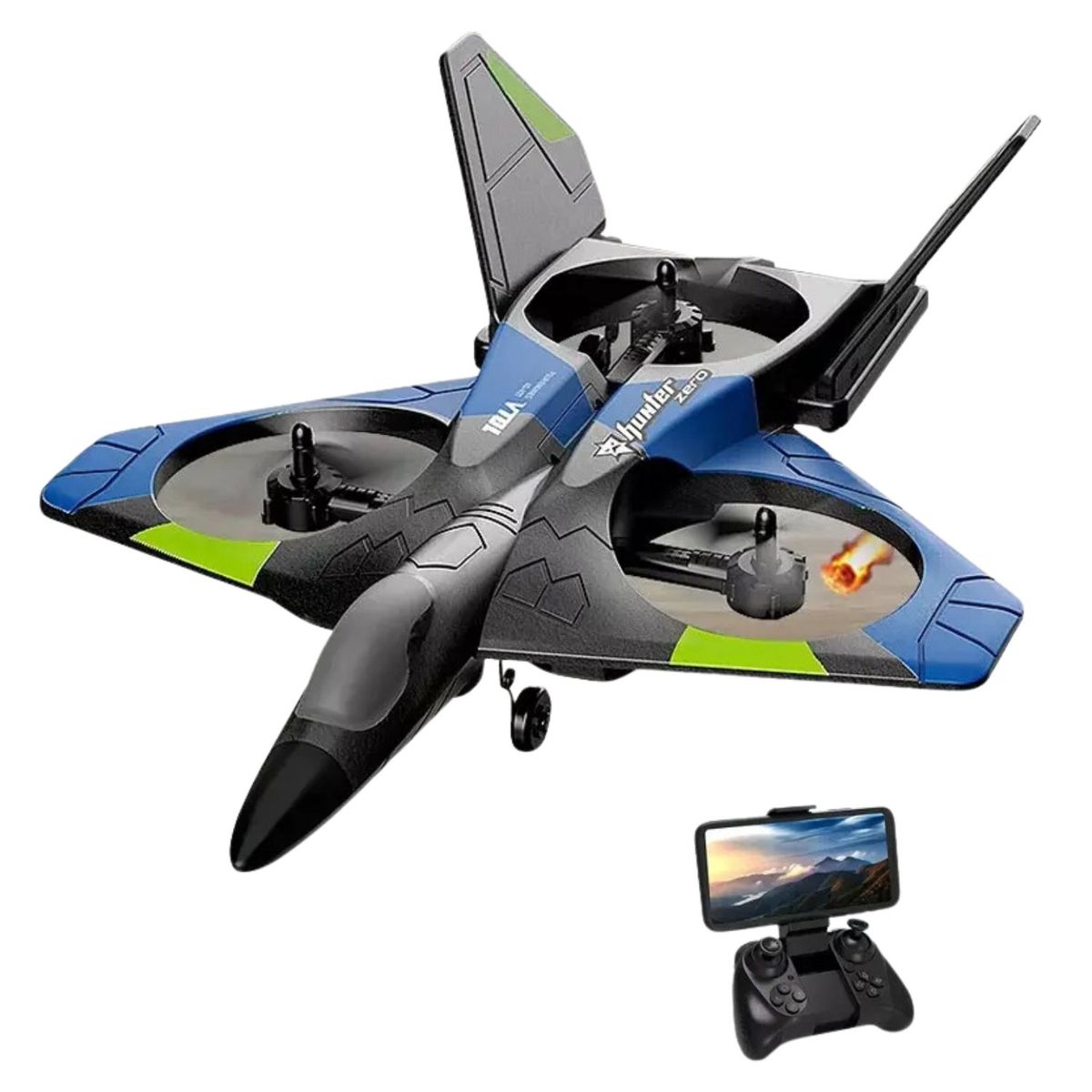 GENERICO - Drone de Juguete Aerojet con Camara y Control Remoto Azul