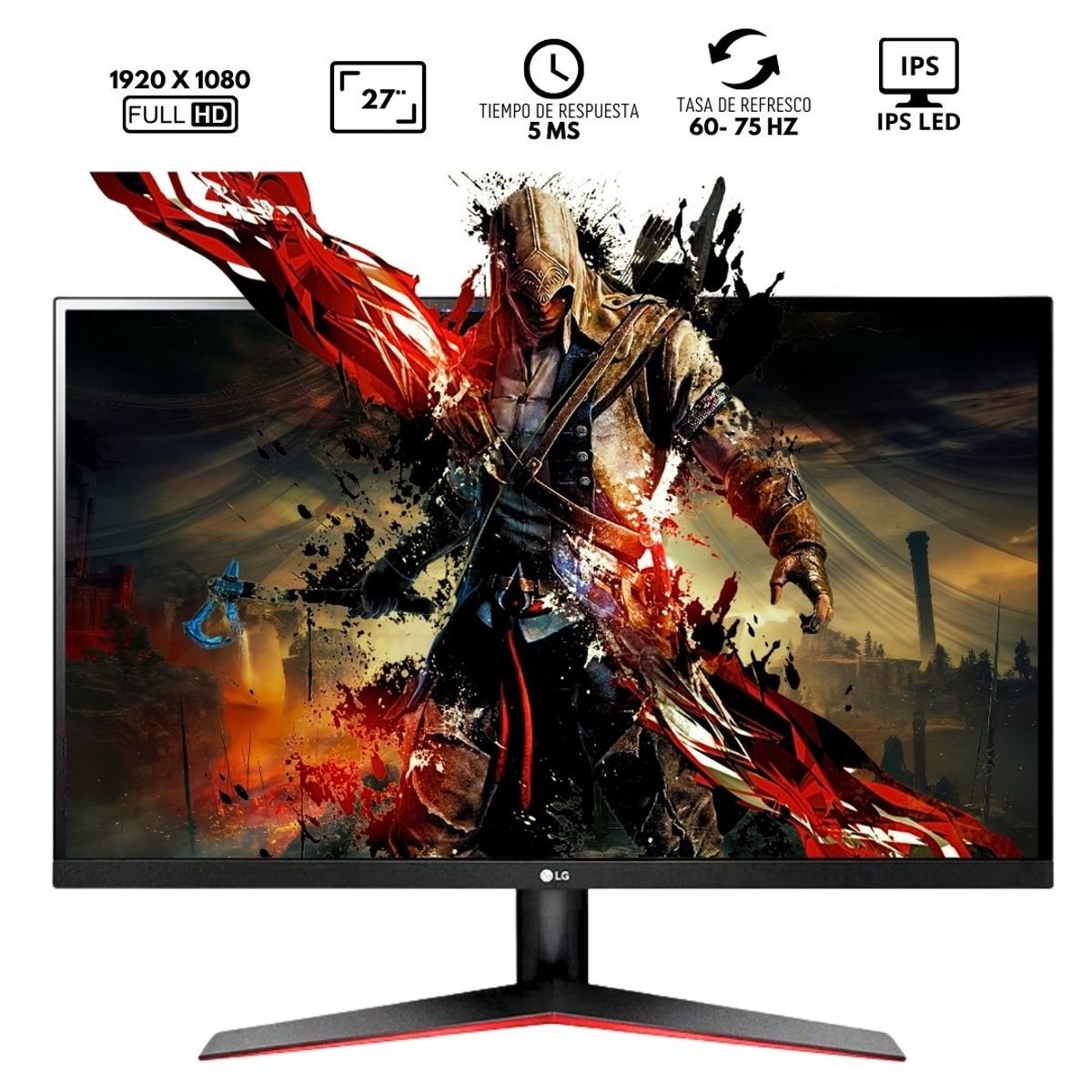 LG - Monitor LG 27MP60G 27 1920x1080 FHD IPS HDMI  VGA  DP