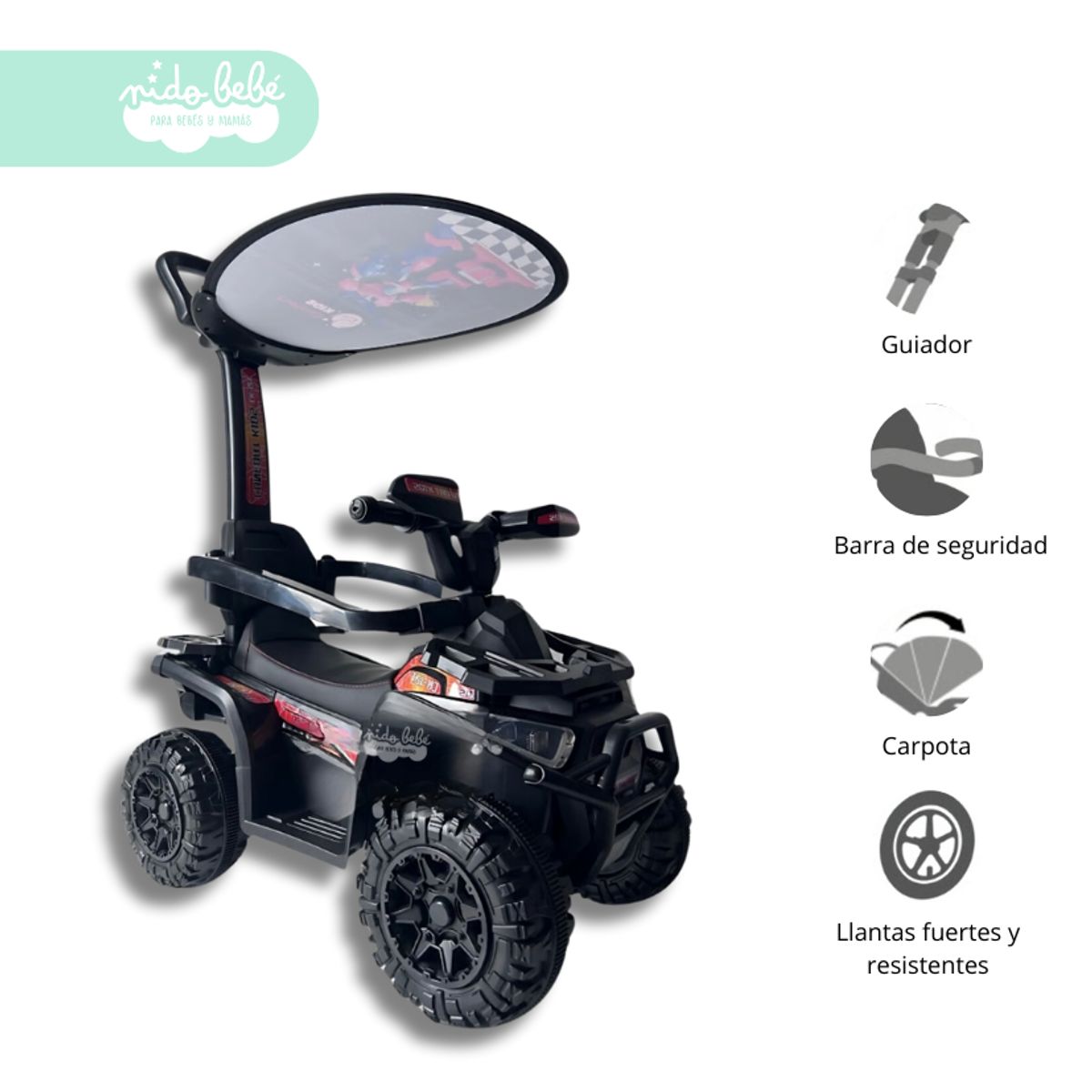 GENERICO - Carrito BUGGY de niño Modelo Bool Black