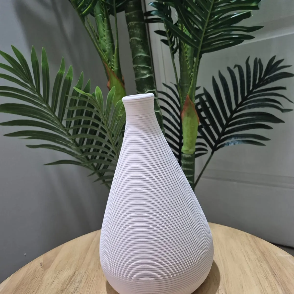 GENERICO - Jarrón de Cerámica Blanco Humo 25x16 cm