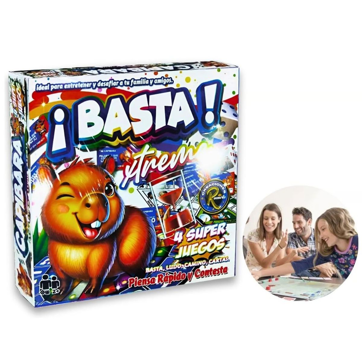 GENERICO - Juego de Mesa Familiar Basta 4 en1 Capibara