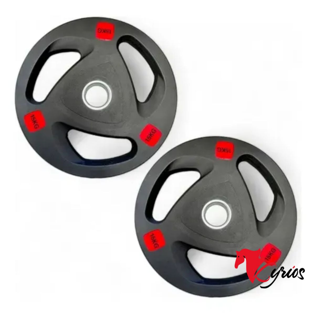 NO LOGO - PAR DE DISCOS DE CAUCHO OLIMPICO DE 10 KG C/U