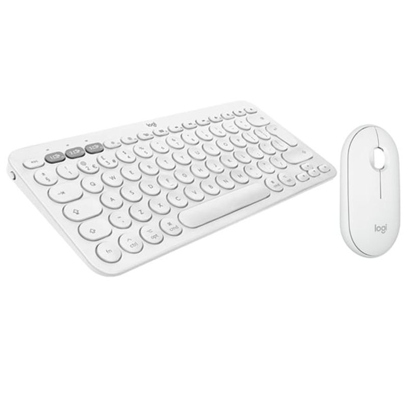 LOGITECH - Teclado Bluetooth Pebble Keys 2 K380s Y Mouse Pebble 2 M350s Blanco