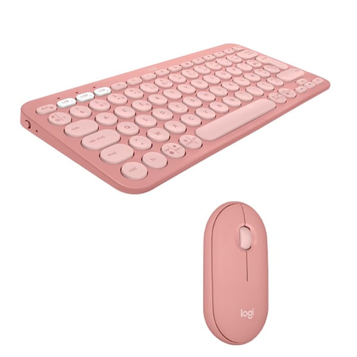 LOGITECH - Teclado Bluetooth Pebble Keys 2 K380s Y Mouse Pebble 2 M350s Rosado