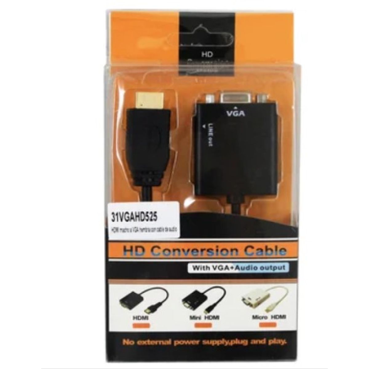 GENERICO - ADAPTADOR DE HDMI A VGA - CONECTESE A MONITORES VGA