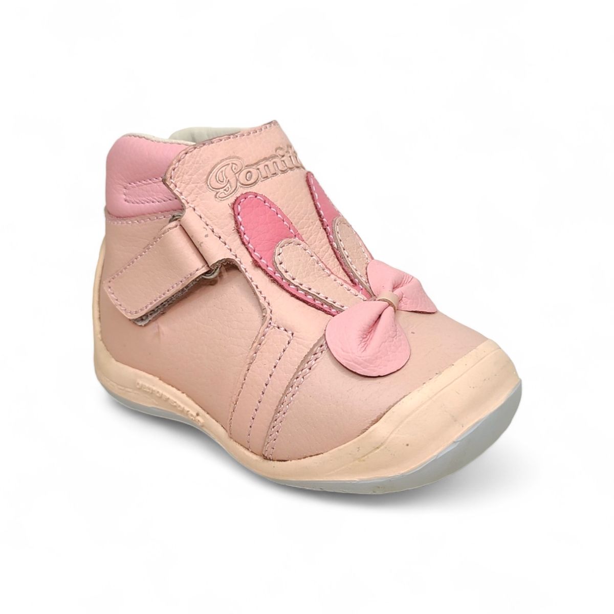 GENERICO - Botín conejo semi-ortopédico Nude gateador Pibe Pega para niña bebé