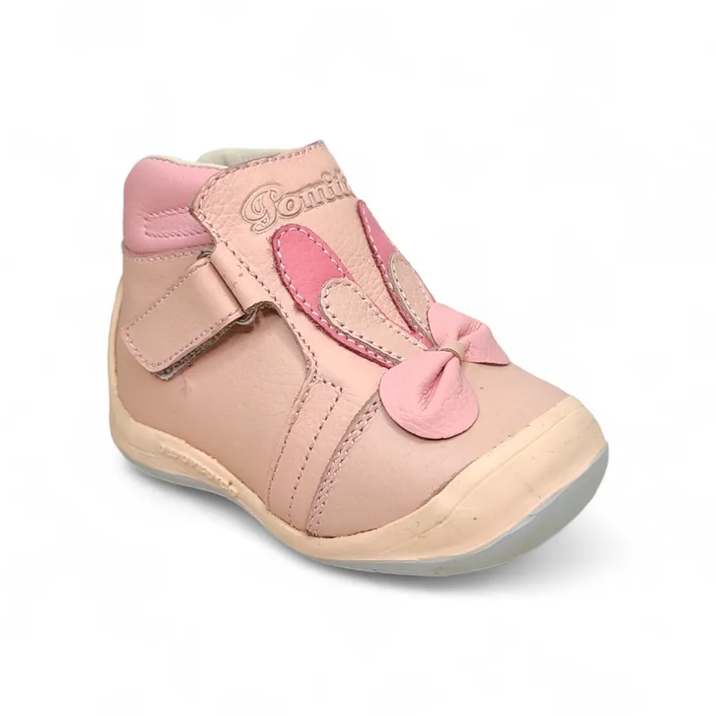GENERICO - Botín conejo semi-ortopédico Nude gateador Pibe Pega para niña bebé