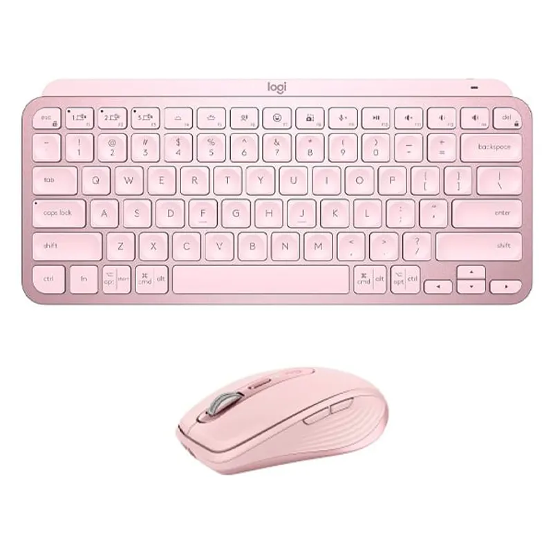 LOGITECH - Teclado Bluetooth MX Keys Mini y Mouse Anywhere 3S Rosado