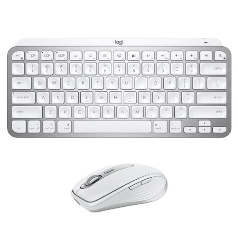 LOGITECH - Teclado Bluetooth MX Keys Mini y Mouse Anywhere 3S Gris Pálido