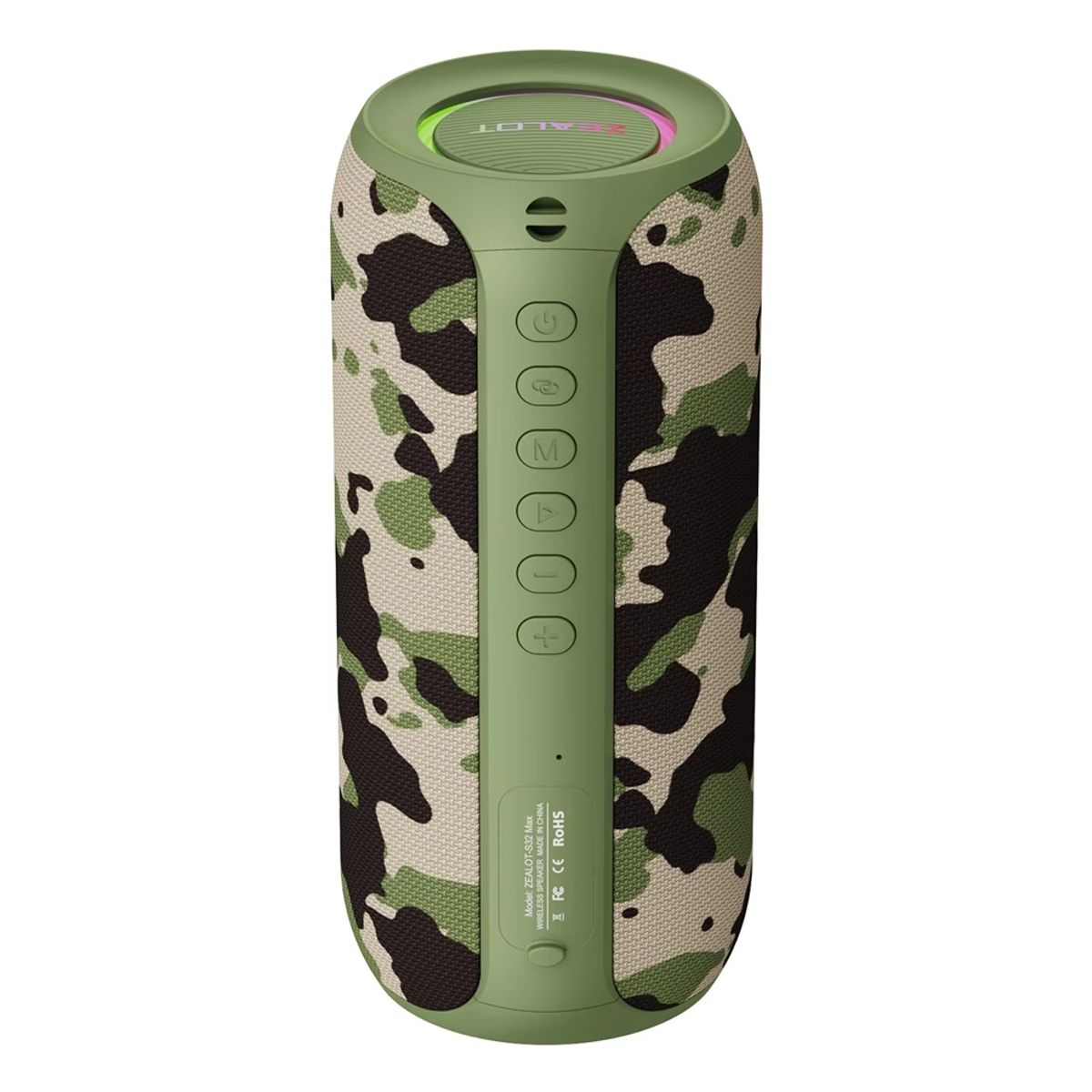 ZEALOT - Parlante Zealot S32 Max Resistente al Agua 20W Camuflaje