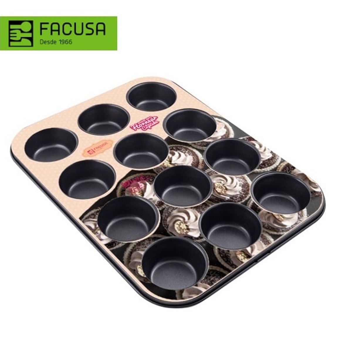 FACUSA - Molde x 12 quequitos Facusa  35x26.5x3cm
