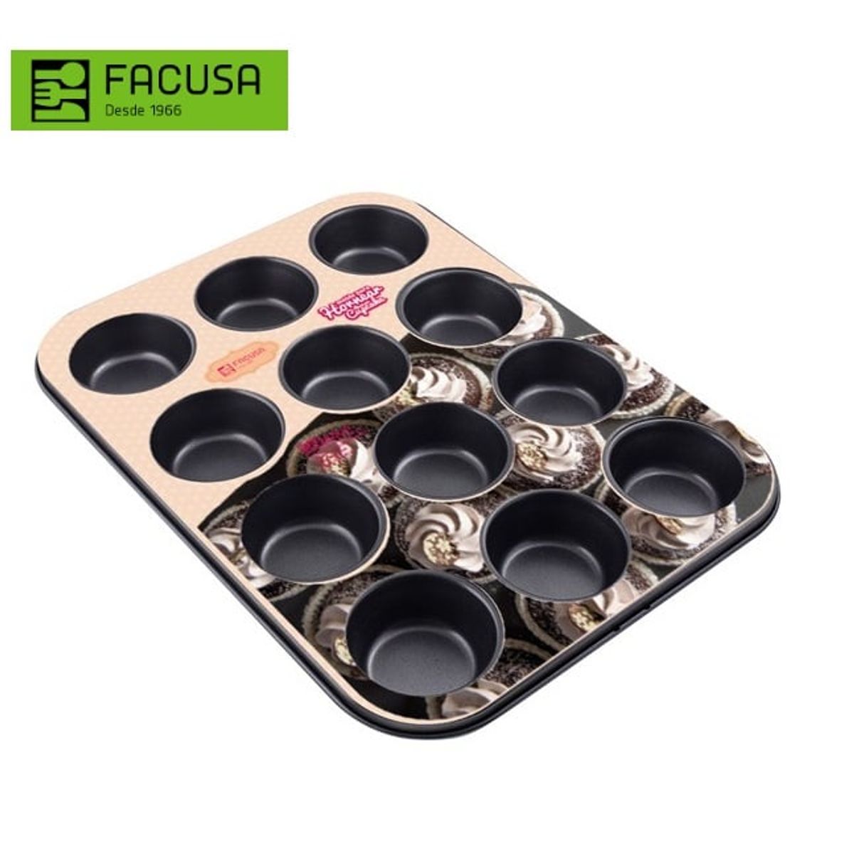 FACUSA - Molde x 12 quequitos Facusa  35x26.5x3cm