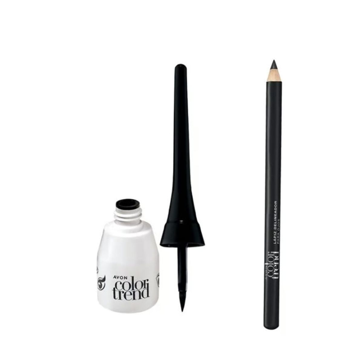 AVON - Delineador Líquido Ojos Negro Mate Color Trend + lapiz negro