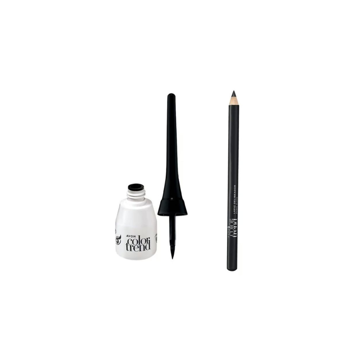 AVON - Delineador Líquido Ojos Negro Mate Color Trend + lapiz negro