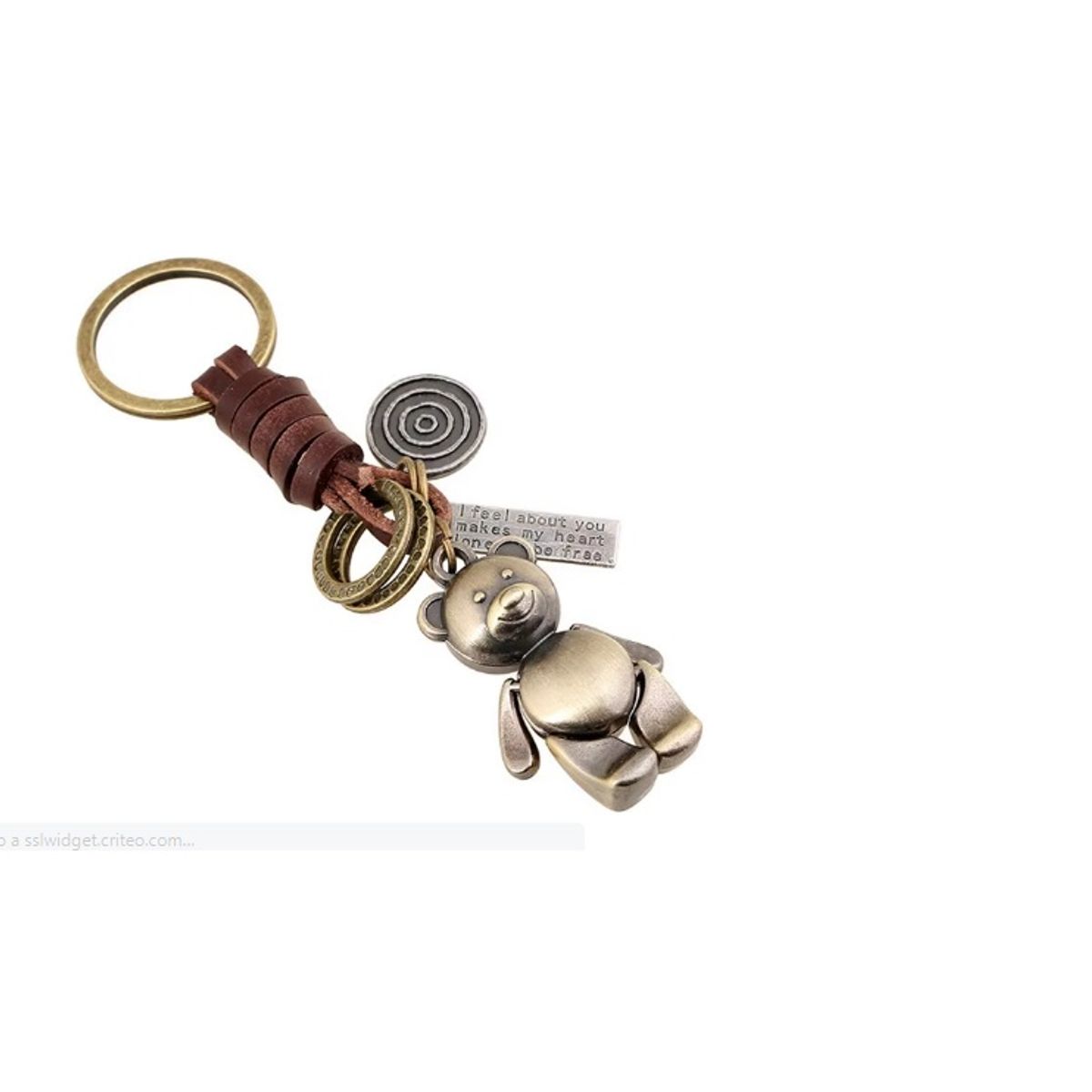 GENERICO - LLAVERO DE ALEACION Y CUERO OSO