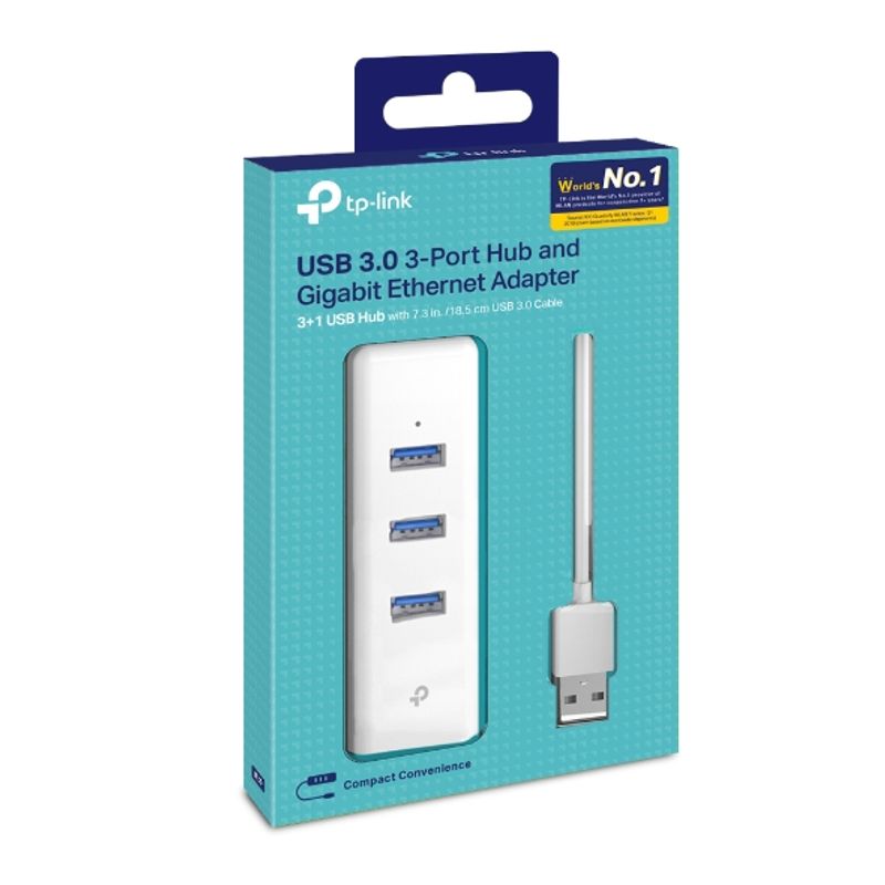 TP LINK - Adaptador Hub de 3 Puertos USB 3.0 - Red Gigabit - UE330  (tp-link)