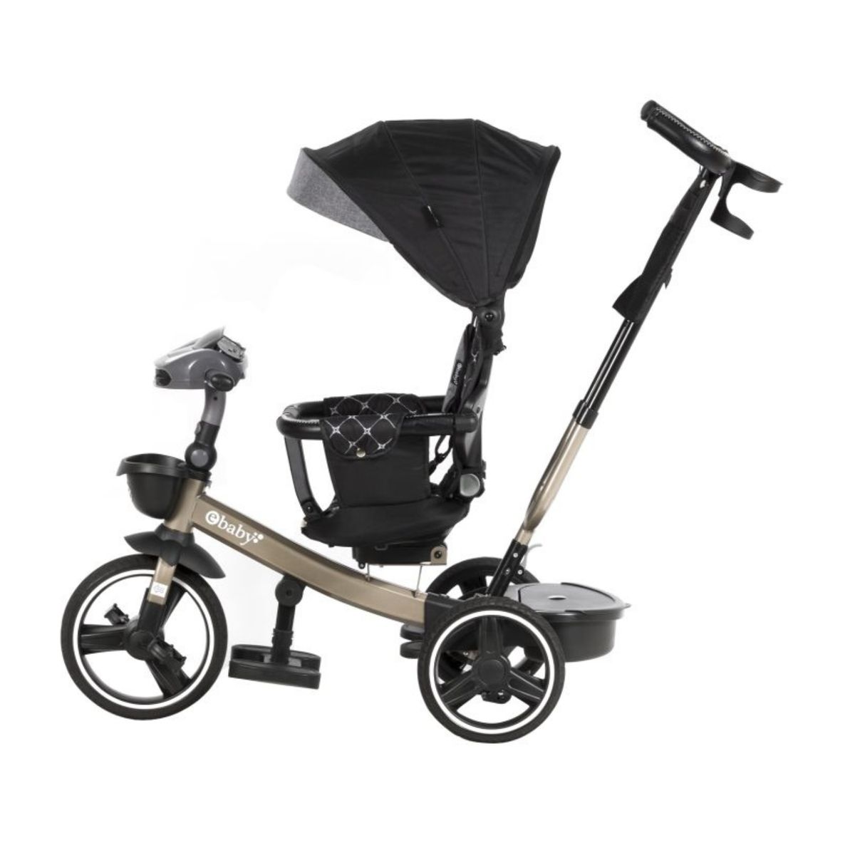 EBABY - Triciclo para niños Musical Guiador Santorini Negro
