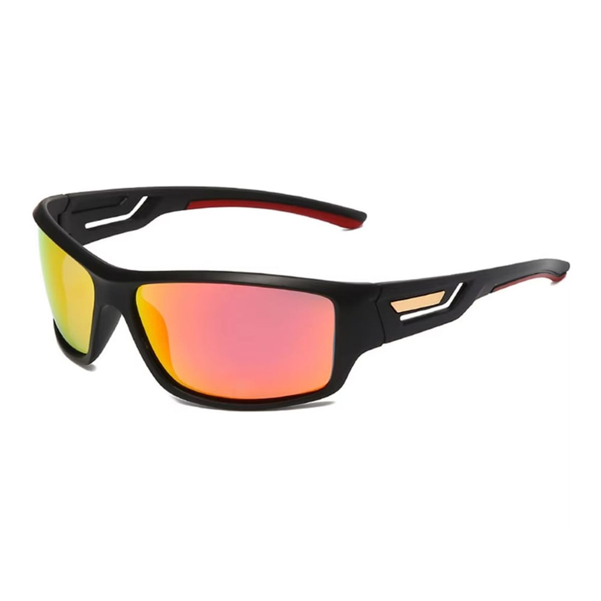 GENERICO - LENTES HOMBRE DE SOL POLARIZADOS UV400 NEGRO ROJO M2