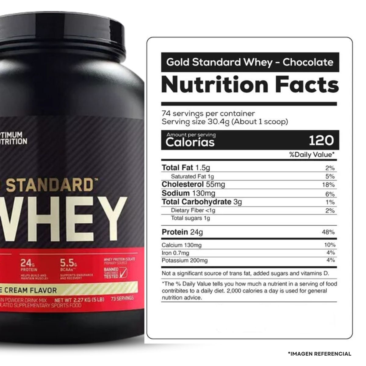 OPTIMUM NUTRITION - Proteína Gold Standard Whey 2 LB Vainilla + Creatina Level pro 500g