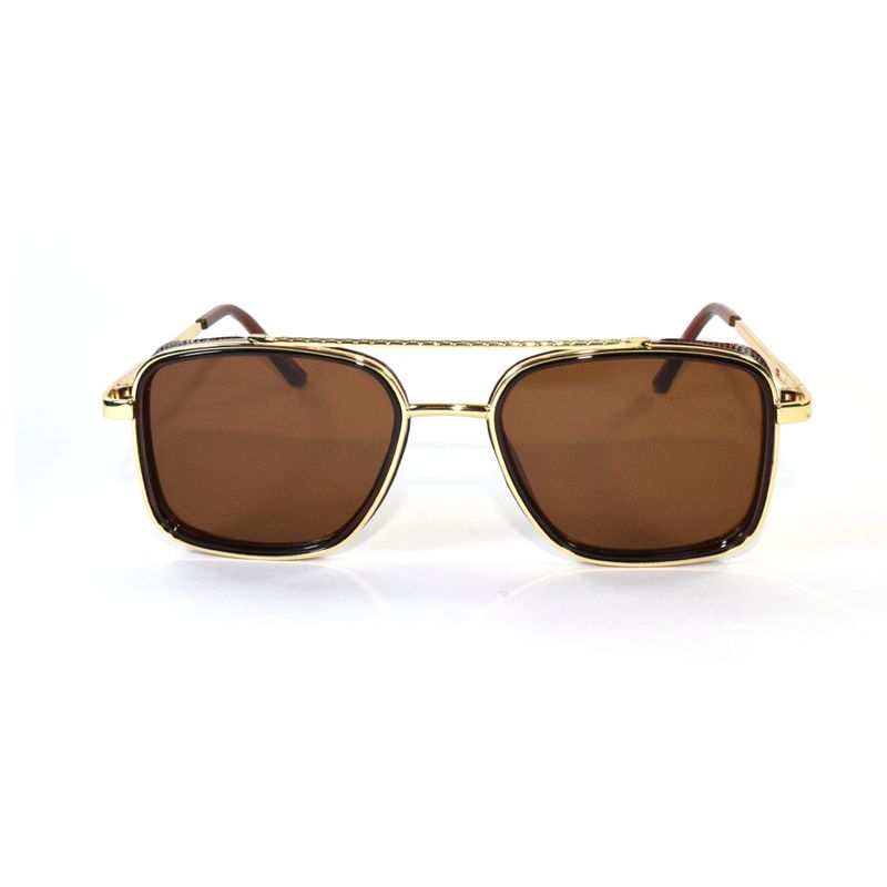 GENERICO - Lentes de sol diseño retro unisex uv400 - Dorad Marron