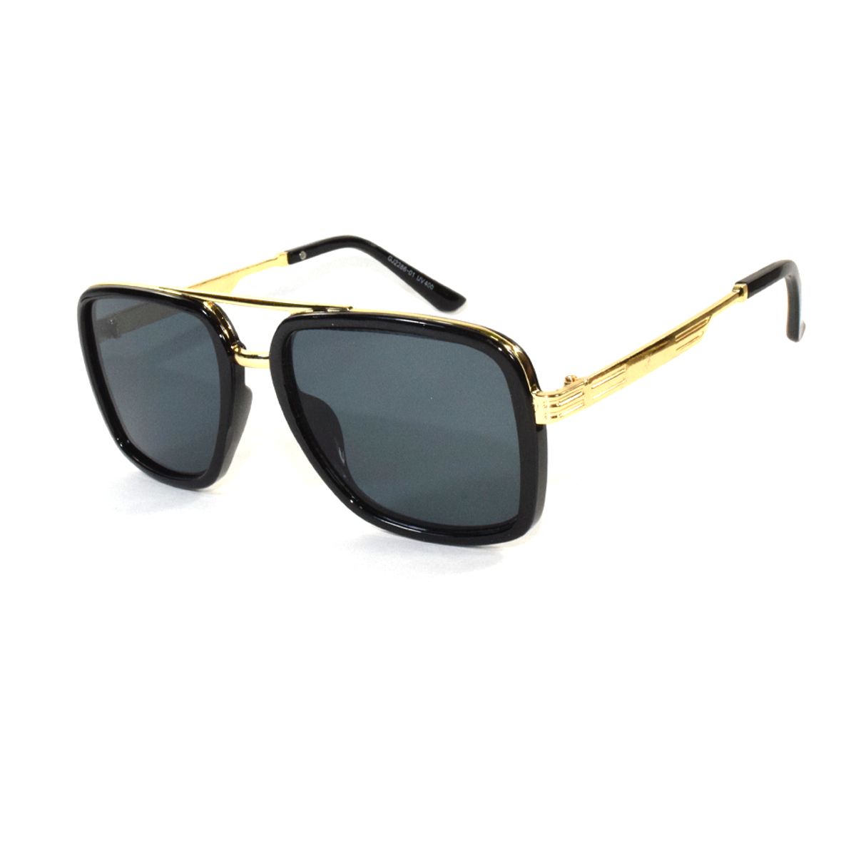 GENERICO - Lentes de sol hombre estilo deportivo uv400 - Negro dorado