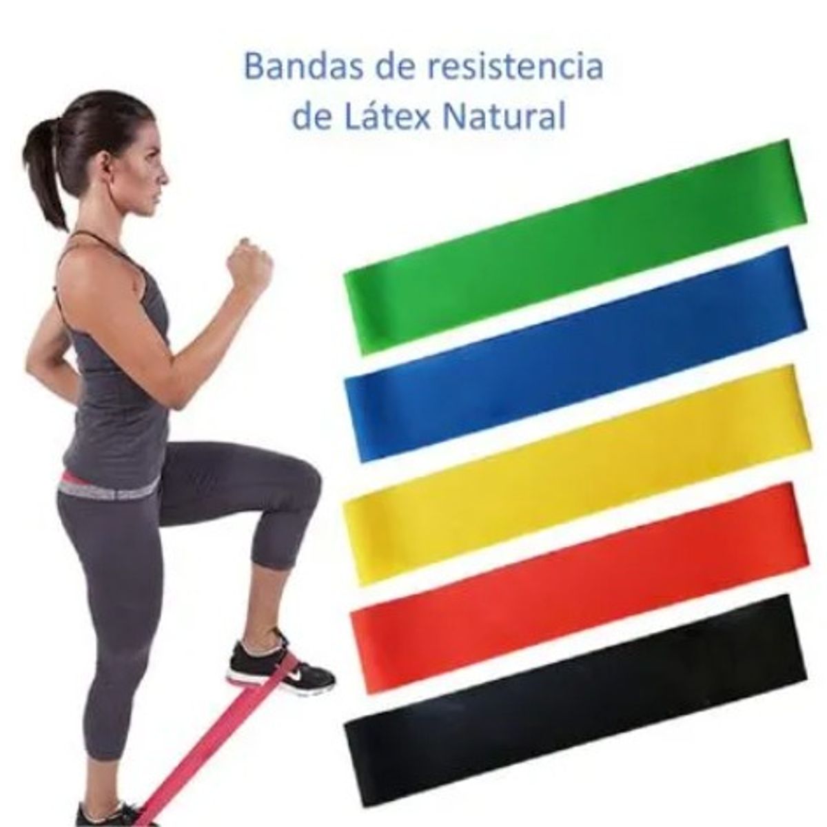 MORITA BAG STORE - SET DE 5 BANDAS DE RESISTENCIA ELÁSTICAS DE LATEX