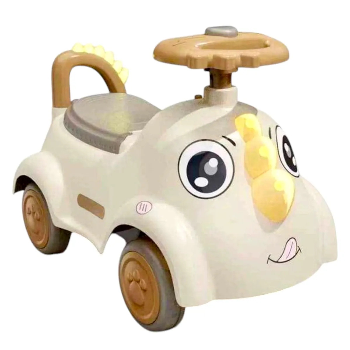 GENERICO - Carrito BabyDino Beige con luces y sonido Buggy correpasillo