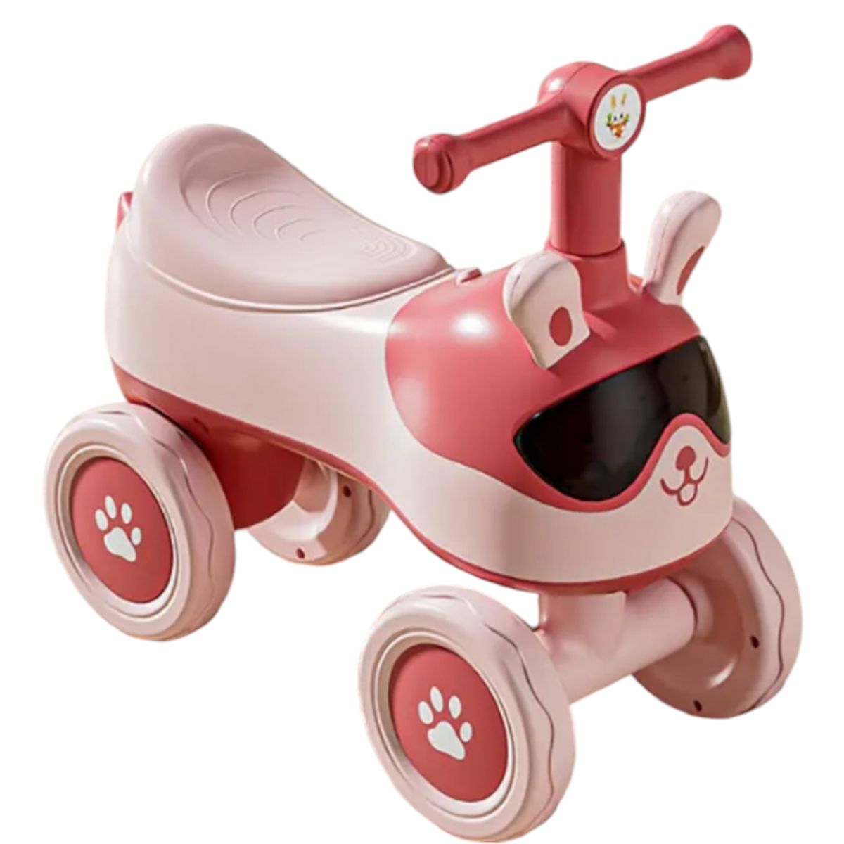 GENERICO - Conejito rosado con lentes sonido y luces Buggy correpasillo