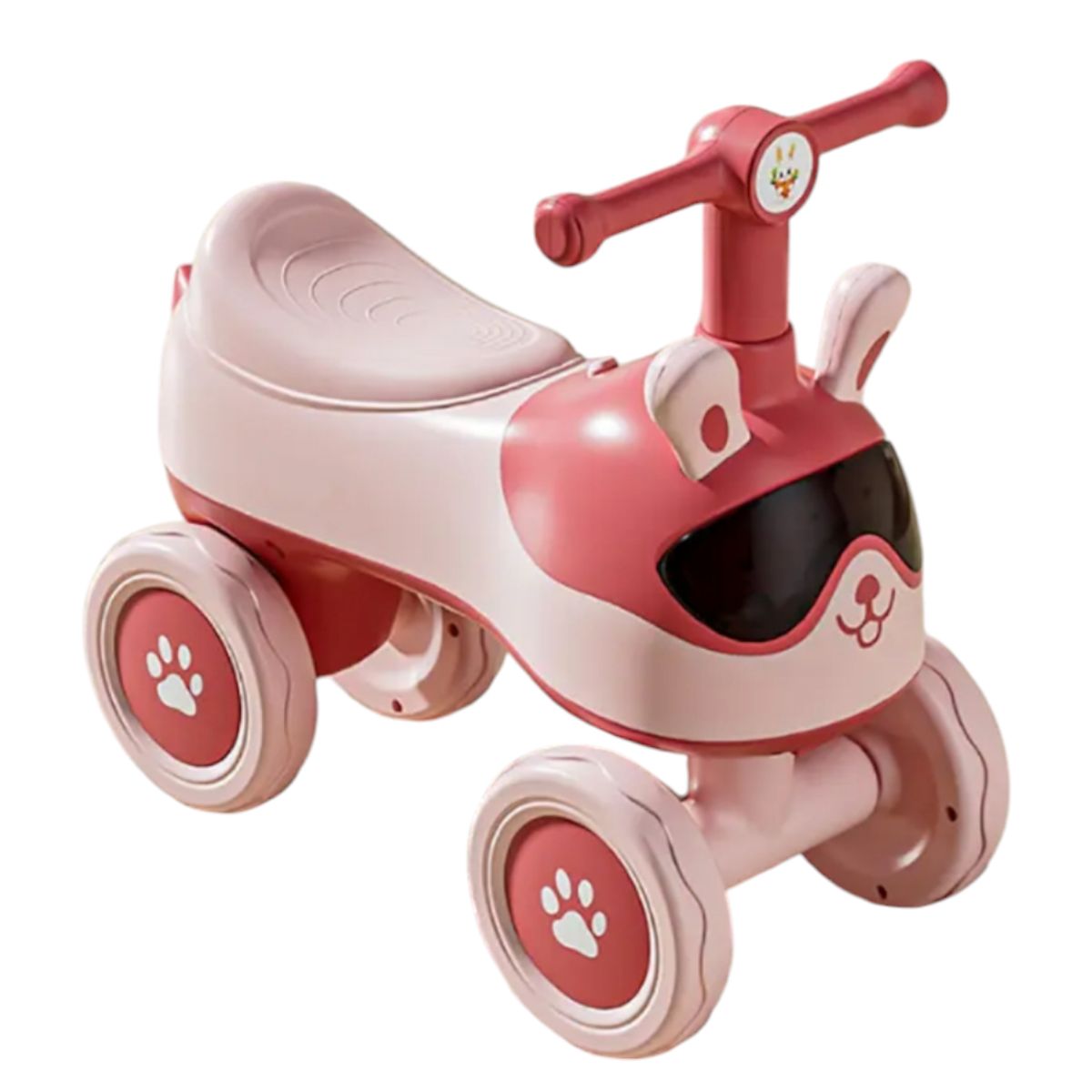 GENERICO - Conejito rosado con lentes sonido y luces Buggy correpasillo