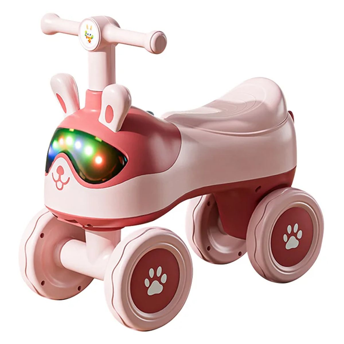 GENERICO - Conejito rosado con lentes sonido y luces Buggy correpasillo