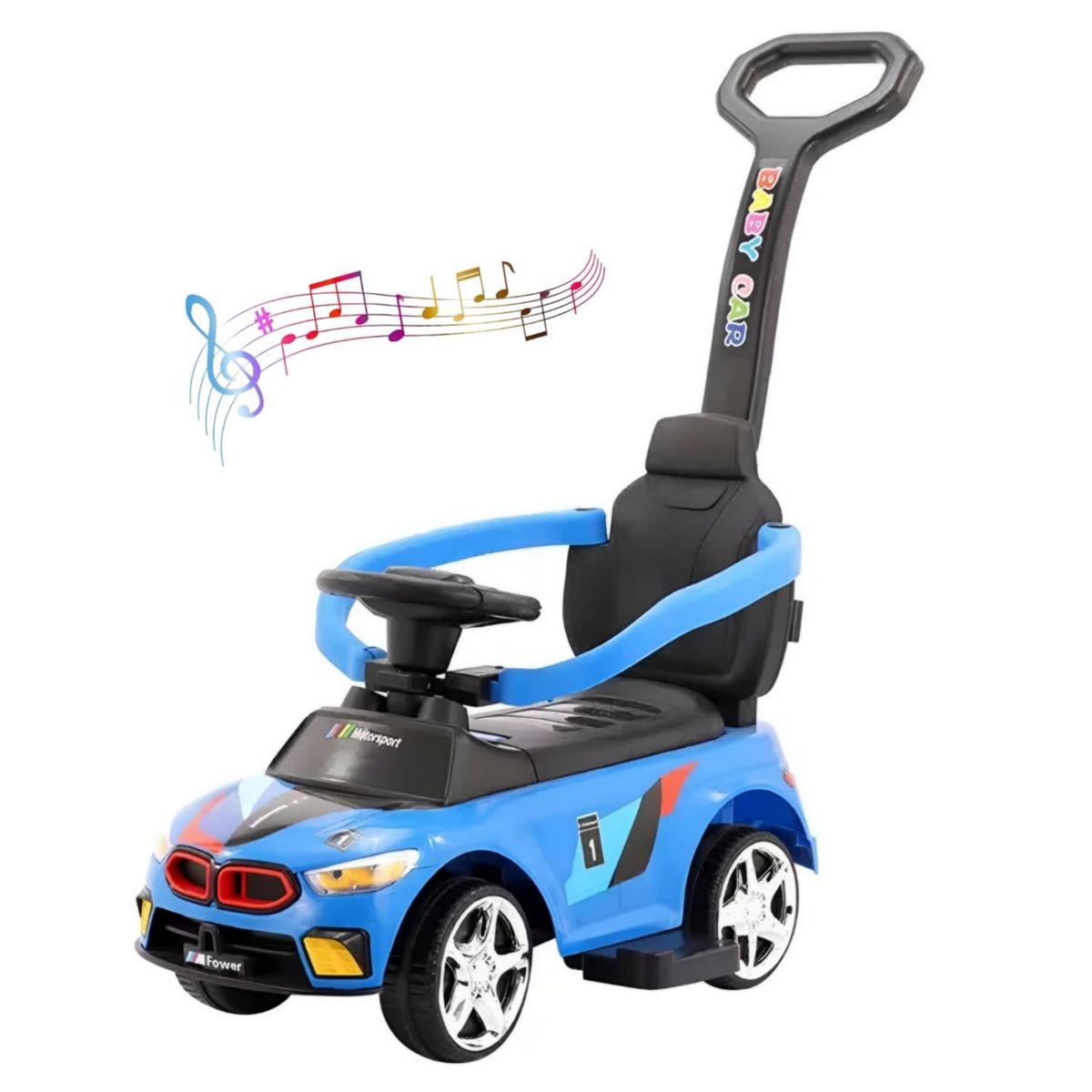 GENERICO - Carro de juguete arrastre con guiador musical y luces led Az