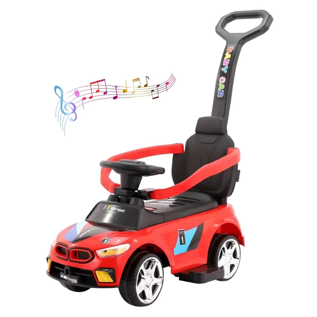 GENERICO - Carro de juguete arrastre con guiador musical y luces led RJ