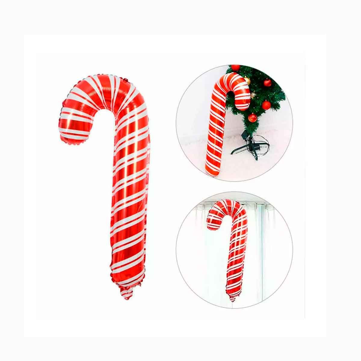 GENERICO - Globo Bastón Navidad pack de 5 unds Decoración