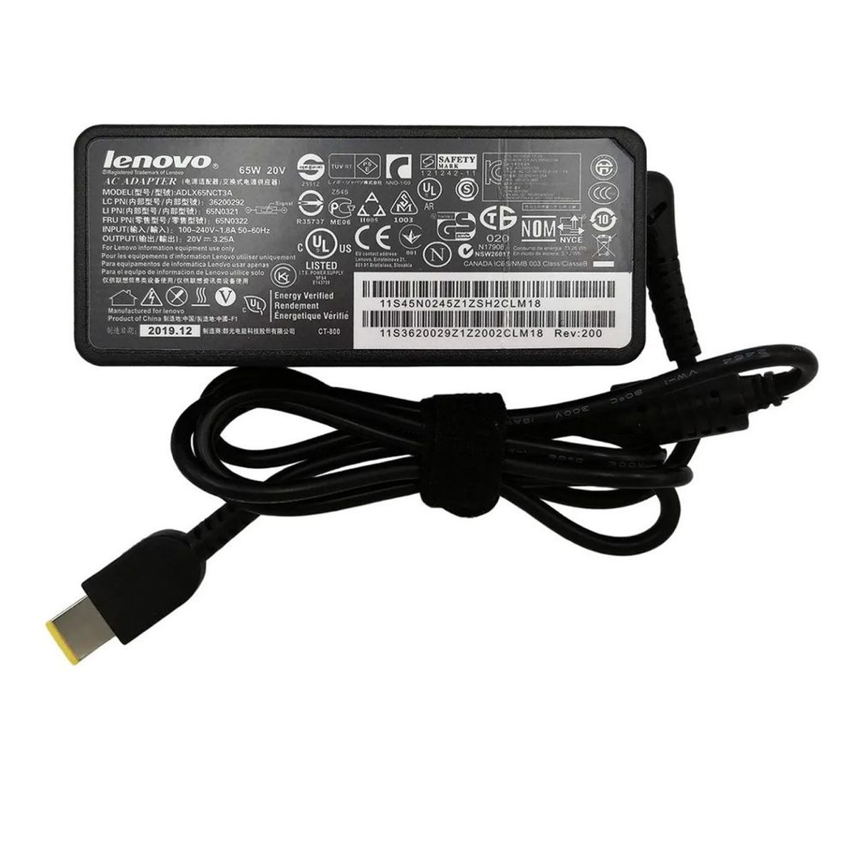LENOVO - Cargador para laptop Lenovo 20 V 3.25 A 65W Punta USB