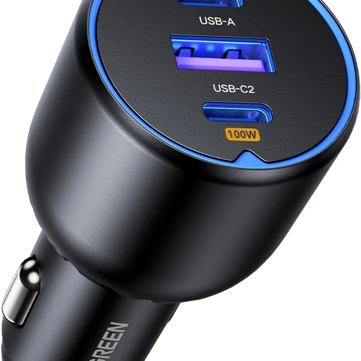 UGREEN - Cargador De Coche Ugreen 130W 3 Puertos 2C+1USB - NEGRO