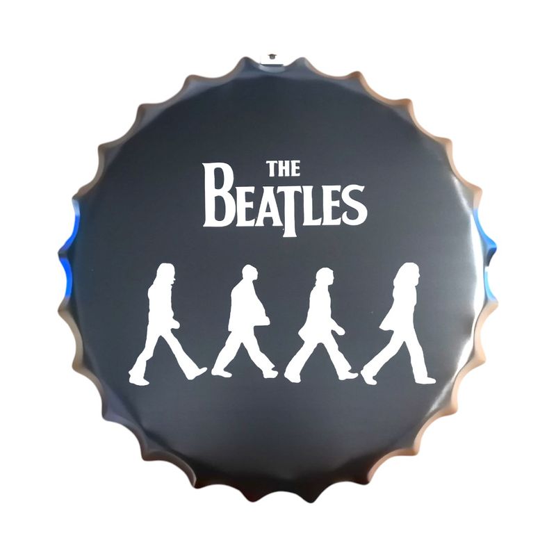 GENERICO - Chapa Metálica decorativa The Beatles - Abbey Road blanco y negro