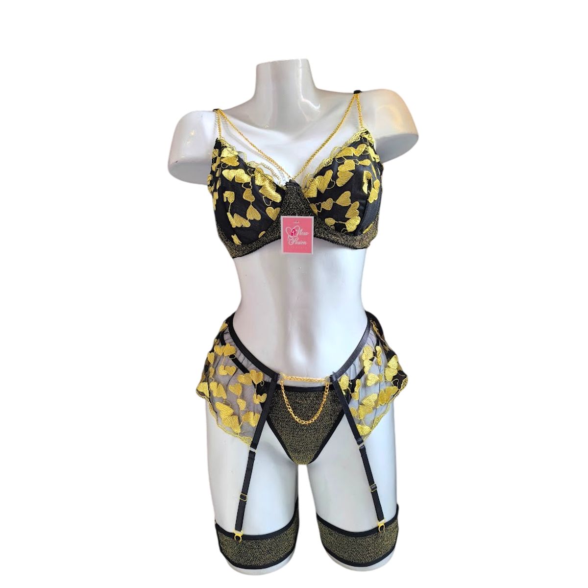 GENERICO - LENCERIA DE ENCAJE PORTALIGAS BORDADO