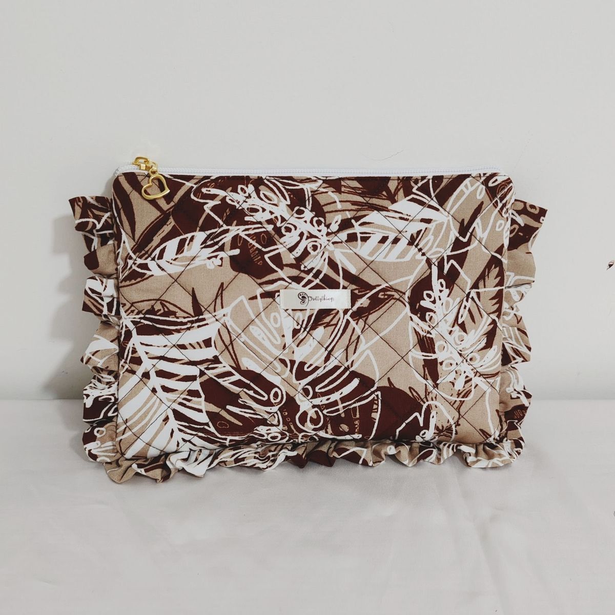 GENERICO - Estuche Cartuchera Popelina estampada 24 x 17 cm Marrón