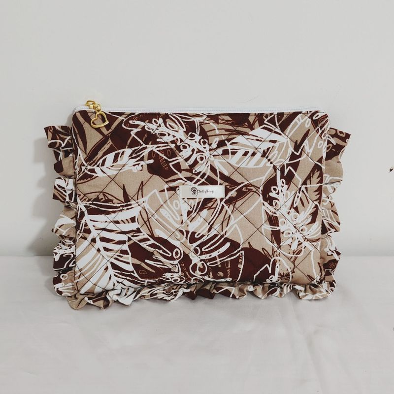 GENERICO - Estuche Cartuchera Popelina estampada 24 x 17 cm Marrón