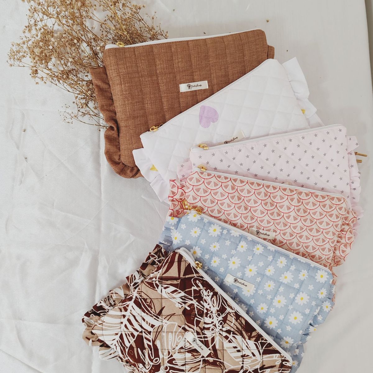 GENERICO - Estuche Cartuchera Popelina estampada 24 x 17 cm Palo Rosa