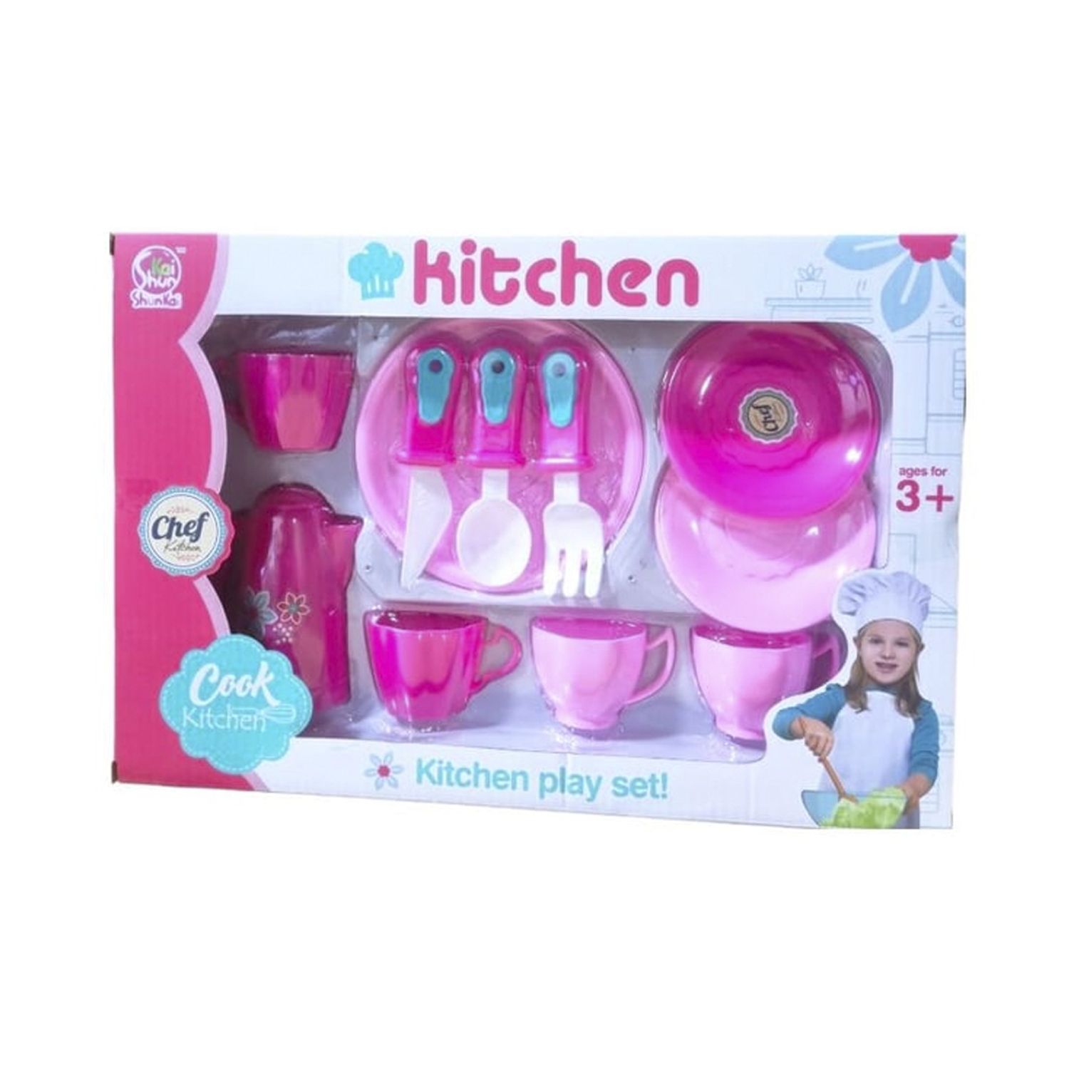Set de Cocina Infantil para Niñas Rosa GENERICO